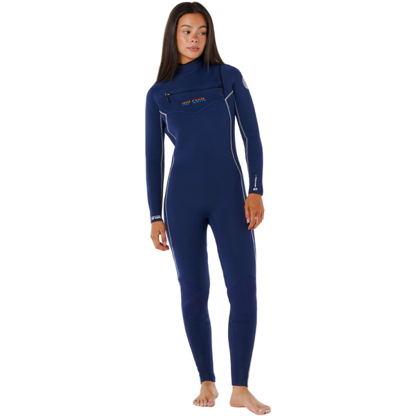 2025 Rip Curl Dames Steph Gilmore Dawn Patrol 4/3mm Borst Ritssluiting Wetsuit 16XWFS - Navy